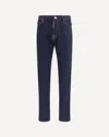Dsquared2 Five-pocket Button-up Jeans With Logo Patch In Blue