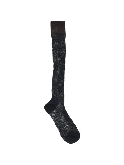 Dsquared2 Long Viscose Socks With Contrast Trim In Black