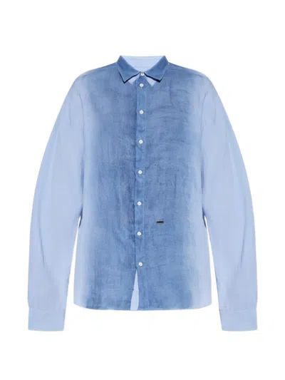 Dsquared2 Long-sleeve Buttoned Shirt In Blue
