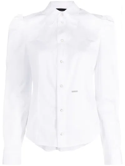 Dsquared2 Long-sleeve Button-up Shirt In White