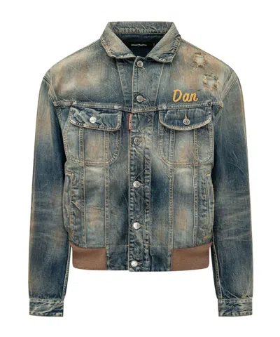 Dsquared2 Long-sleeve Denim Jacket In Blue