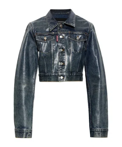 Dsquared2 Long-sleeve Denim Jacket In Blue