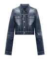 Dsquared2 Distressed-effect Denim Jacket In Blue