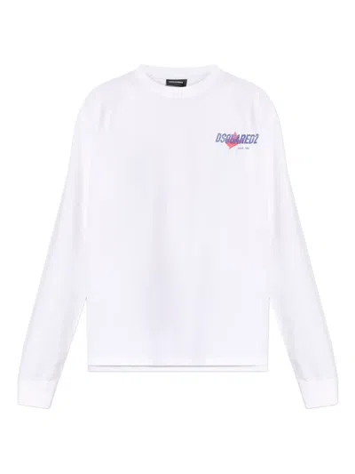 Dsquared2 Longsleeve Logo T-shirt In White