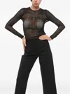 Dsquared2 Long-sleeve Mesh T-shirt In Black