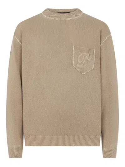 Dsquared2 Long-sleeve Round-neck Sweater In Brown