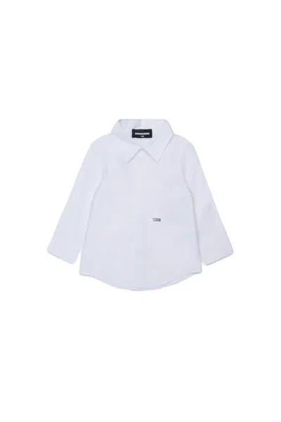 Dsquared2 Kids' Long-sleeve Shirt With Logo In White