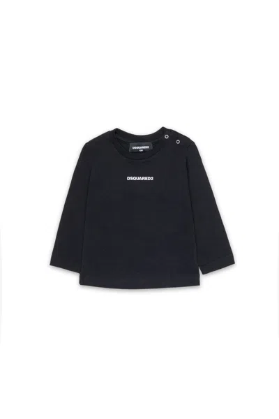 Dsquared2 Kids' Long-sleeve T-shirt With Logo In Black