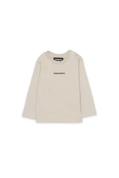 Dsquared2 Kids' Long-sleeve T-shirt With Logo In Neutral