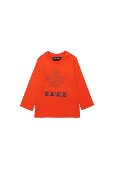 Dsquared2 Long-sleeve T-shirt With Logo In Orange