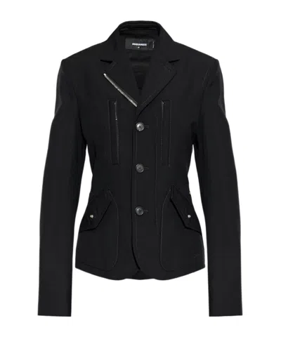 Dsquared2 Long-sleeved Casual Jacket In Black