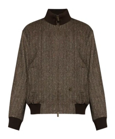 Dsquared2 Long-sleeved Casual Jacket In Brown