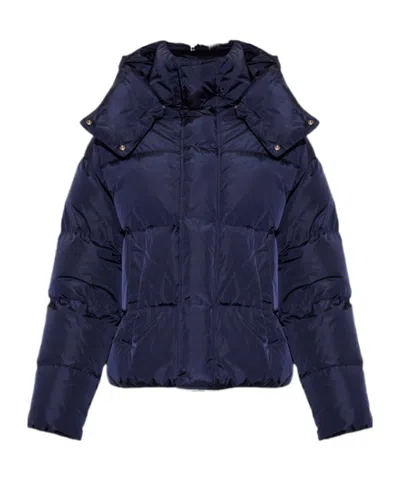 Dsquared2 Long-sleeved Hooded Down Jacket In Blue