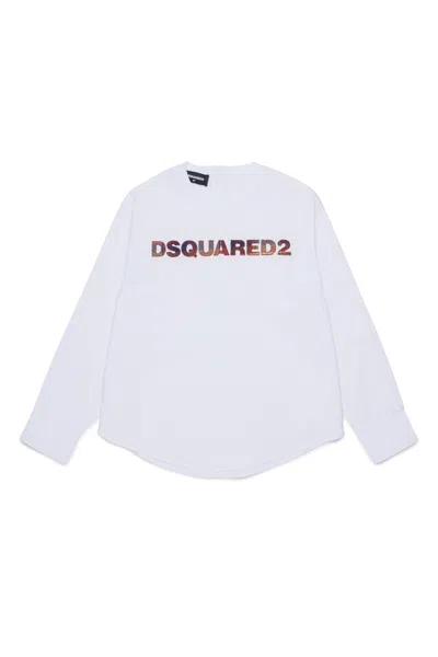 Dsquared2 Long-sleeved Shirt With Logo In White
