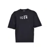 Dsquared2 Loose Fit Black Jersey T-shirt With Contrasting Logo In Black