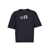 Dsquared2 Loose Fit Black Jersey T-shirt With Contrasting Logo