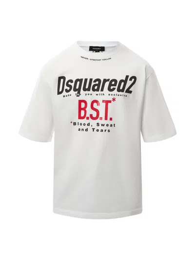 Dsquared2 Loose Fit Blood Sweat Tears Tee In White
