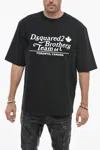 Dsquared2 Loose Fit Brothers Team T-shirt With Logo Print In Black