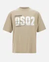 Dsquared2 Loose Fit Cotton T Shirt In Sand