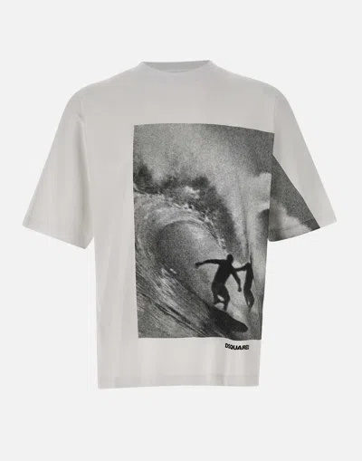 Dsquared2 Loose Fit Cotton T Shirt In White