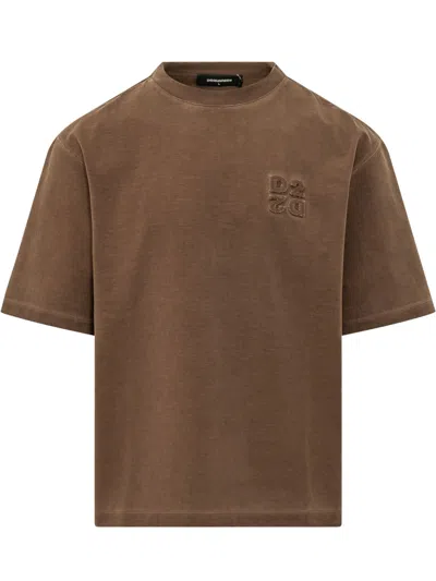 Dsquared2 Loose Fit Down Tee In Choco