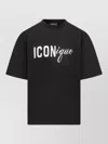 Dsquared2 Black T-shirt Iconique Loose Fit With Round Neck And Logo Print On The Front In Mens Cotton In Black