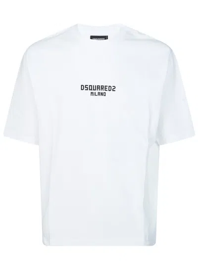 Dsquared2 Loose Fit Scritta Frontale Text T-shirt In White