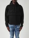 Dsquared2 Loose Fit Hoodie Icon Nuova Generazione In Misto Cotone Sweatshirt In Black