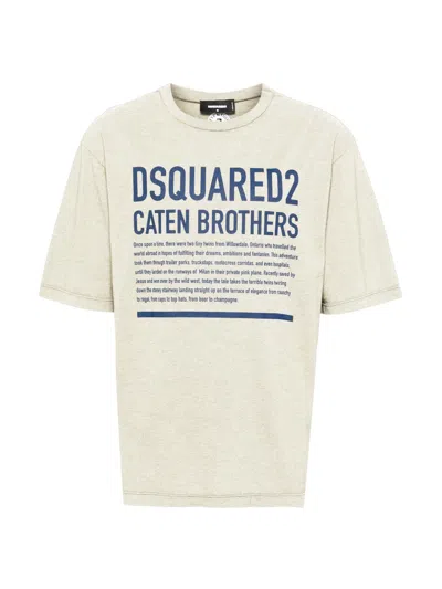 Dsquared2 Loose Fit Logo T-shirt In Neutral