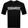 Dsquared2 Mens Black Brand-print Crewneck Regular-fit Cotton-jersey T-shirt In Black