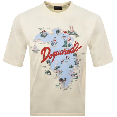 Dsquared2 Loose Fit T Shirt Cream In Neutral