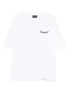 Dsquared2 Men White T-shirt With Embroidered Logo On The Chest In Cotton Man In White