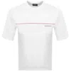 Dsquared2 Men White Crewneck T-shirt With Logo Lettering On The Front In Cotton Man In Animal Print