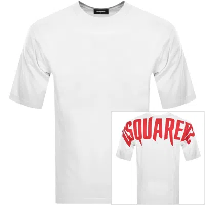 Dsquared2 Loose Fit T Shirt White In Yellow