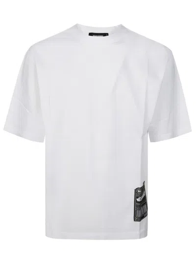 Dsquared2 Loose Fit T-shirt With Distinctive Side Detail In White