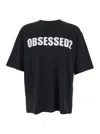 Dsquared2 Black Crewneck T-shirt With Maxi Logo Lettering On The Front In Black