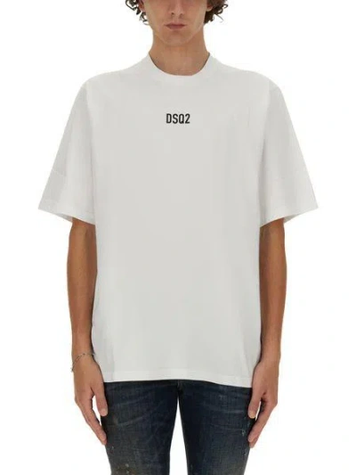 Dsquared2 White Logo-print Cotton T-shirt