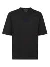 Dsquared2 Black Crewneck T-shirt With Logo Lettering On The Front In Cotton Man In Black