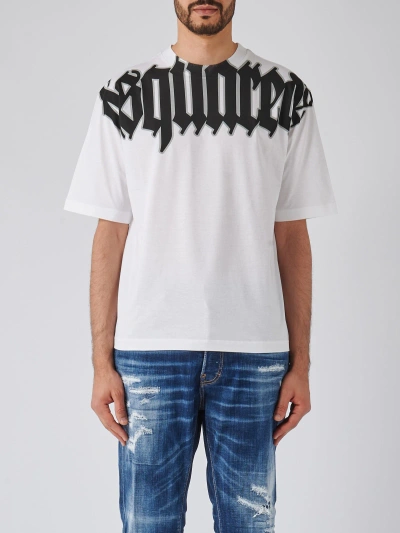 Dsquared2 Loose Fit Tee T-shirt In Bianco