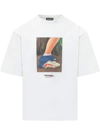 Dsquared2 Loose Fit Tee In White
