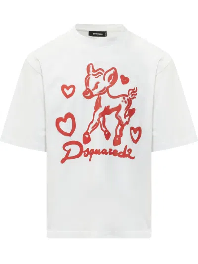 Dsquared2 Loose Fit Tee In White