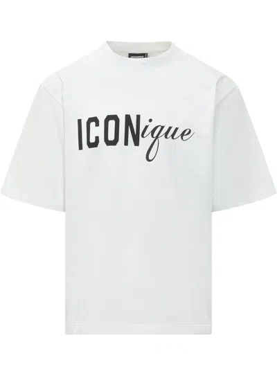 Dsquared2 Loose Fit T-shirt With Statement Logo In White