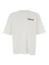 Dsquared2 Men White T-shirt With Embroidered Logo On The Chest In Cotton Man In White