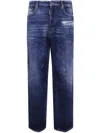 Dsquared2 Five Pocket Distressed Washed Trousers In Blue