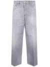 Dsquared2 Straight Fit Trousers Distressed Finish In Gray