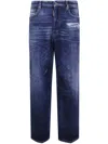 Dsquared2 Five Pocket Distressed Washed Trousers In Blue