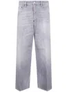 Dsquared2 Straight Fit Trousers Distressed Finish In Gray