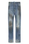 Dsquared2 Loose Twist Jeans Distressed Faded Five Pocket In Blue