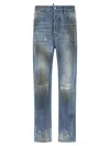 Dsquared2 Loose Twist Jeans Distressed Faded Five Pocket In Blue