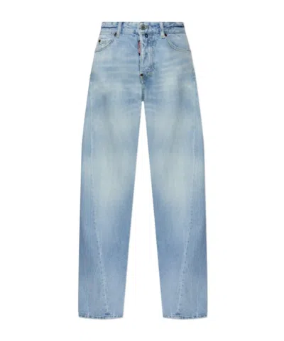 Dsquared2 Loose Twisted Jeans In Blue